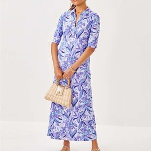 Lilly Pulitzer Berkely Maxi Dress Purple Elephant on the Bloom Size XS NWT